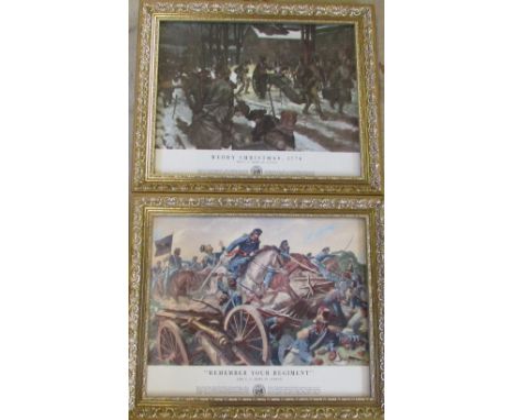 Pair of USA army prints in gilt frames 58 cm x 49 cm