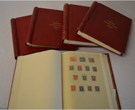 5 Paragon postage stamp albums covering most countries, good commonwealths etc including some silver weddings