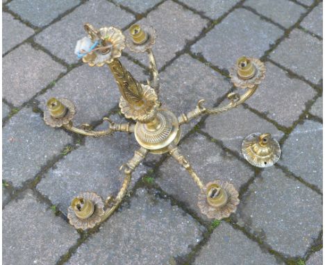 Brass 5 branch light fitting