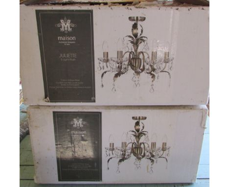 2 'Juliette' antique brass effect ceiling light fittings