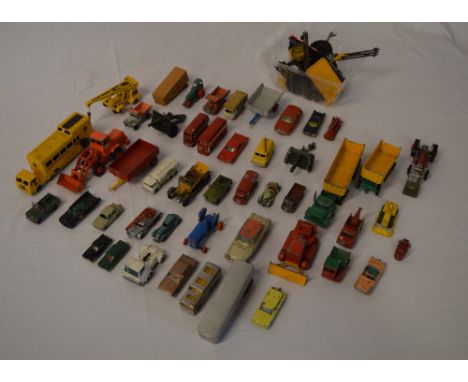 Various die cast model cars including Lesney, Matchbox, Corgi and a box of spare parts