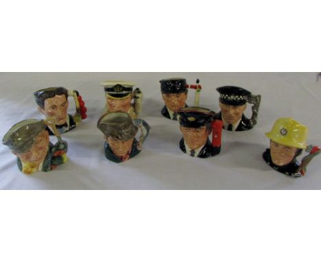 Royal Doulton character jugs - 'The Sailor' D6875, 'The Snooker Player' D6879, 'The Policeman' D6852 1049/5000, 'The Engine D