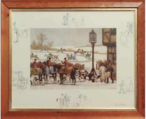 after Frank Palou (French, 19th century) - a pair of 20th century hunting subject colour prints, 'A Meeting of the Unemployed