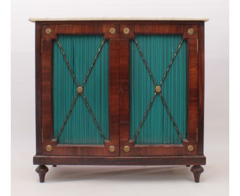 A solid rosewood marble-topped chiffonier, possibly Anglo-Indian - early to mid-19th century, the white marble top over a pai