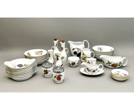 A collection of Royal Worcester Evesham pattern dinner and oven to table ware - approx. 40 pieces (inc lids), good condition 