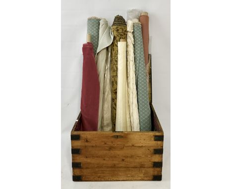 A quantity of fabric suitable for curtains, upholstery or interior furnishings; comprising 9 different woven designs incl tap