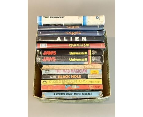 A small collection of 8mm Super 8 colour horror, science fiction and action movie reels - comprising Carrie (United Artists U