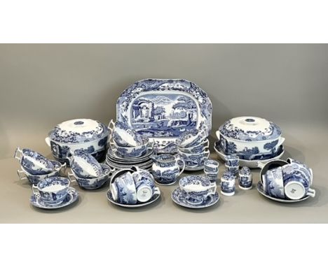 A large collection of Copeland Spode ‘Italian’ pattern dinner ware - varying dates with underglaze blue and black printed fac