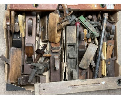 2 boxes of mixed woodworking tools.