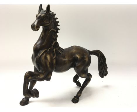 Heavy bronze figure of a stallion