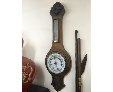 An oak wall barometer  - NO RESERVE