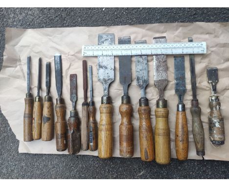 A large collection of tools including plane, Chisels etc.