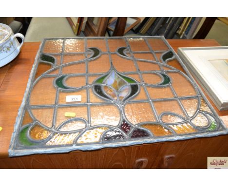 A leaded stain-glass panel (AF)