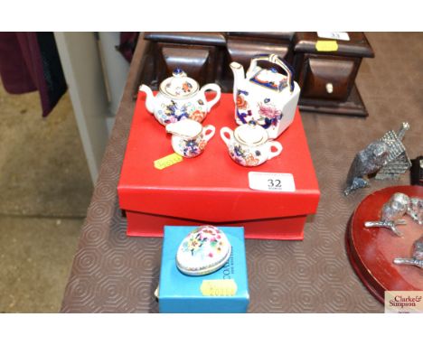 A quantity of miniatures by Masons and Spode 