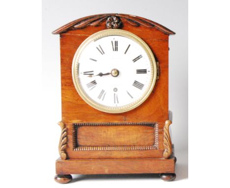 A. Martin of London - a Victorian rosewood cased bracket clock, of small proportions, having a signed convex white enamelled 