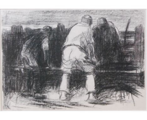 Harry Becker (1865-1928) - Figures at work, lithograph, signed in pencil to the margin, 27.5 x 39.5cmCondition report: Paper 