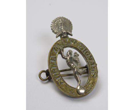 Badge - Burma Army Signals, original, looks caste