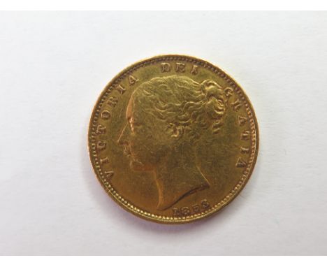Sovereign 1853 shieldback, nF ex-button mount remnant centre reverse.