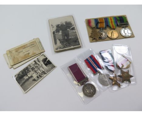 Group - 1915 Star (6316 Pte R Barton A & S Highrs), BWM & Victory Medal (10020 Pte R Barton A & S H), India General Service M