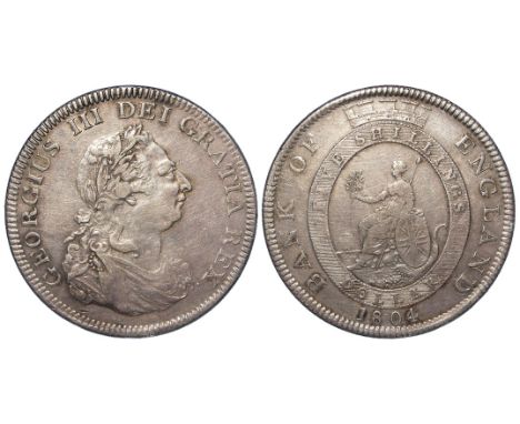 Dollar 1804 Bank of England, top leaf to left of E, upright K to left of shield, VF
