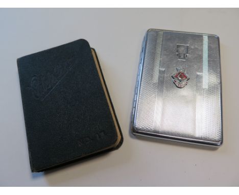 Royal Navy WW2 seaman's 1941 diary full of entry's with HMS Fisgard cigarette case 