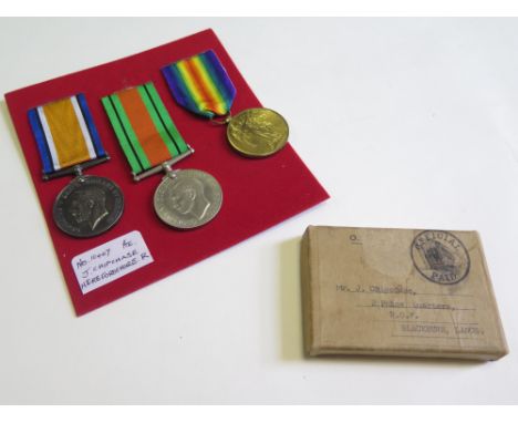 BWN & Victory Medal (10407 Pte J Chipchase Hereford R) later served with Military Foot Police. Plus Defence Medal in named bo