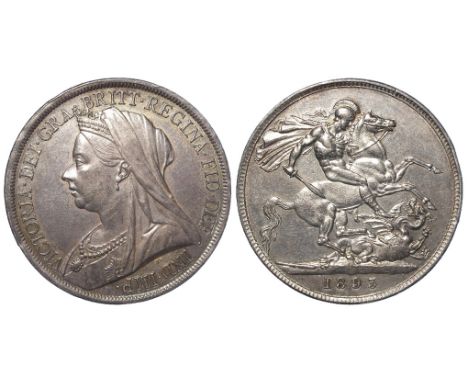 Crown 1893 LVII, toned GEF, light edge knock.