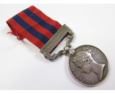 India General Service Medal 1854 with N.E.Frontier clasp named to 3954 Bugler J Clarke 4th Bn K.R.Rif.C. Born Shoreditch, Lon