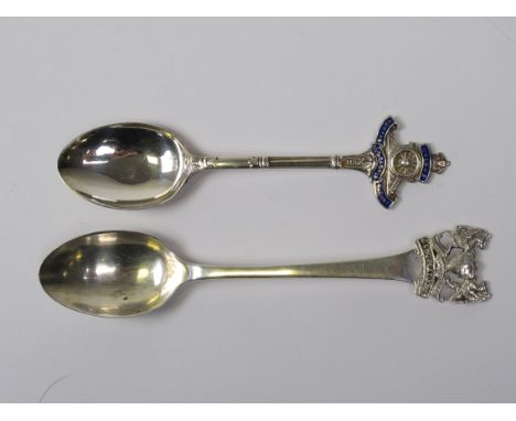 City of London National Guard Platoon 16 silver spoon, hallmarked J R G & S Birmingham 1915, & Royal Artillery silver spoon m