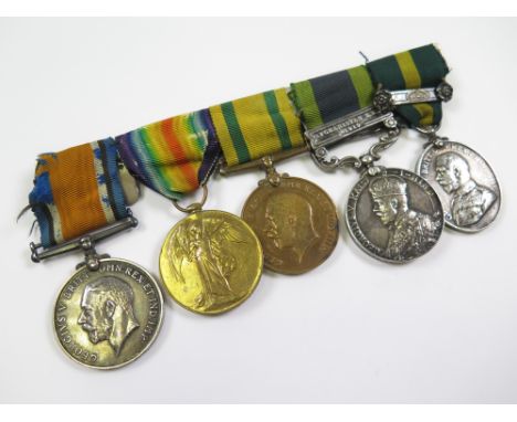 Group mounted as worn - BWM & Victory Medal (90 Pte R G Braund Devon Regt), Territorial War Medal (90 Sjt R G Braund Devon Re