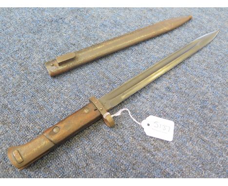 Bayonet: A Czech. V.2.23 long bayonet with muzzle ring (Patt: 98/22) Ricasso marked 'CSZ-A'. Frog stud marked 'tgf'. In its s