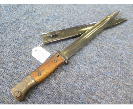 Bayonet: German 3rd Reich Pattern 1884/98 knife bayonet. Ricasso marked '5/245' (may be Mauser Werke). In its matching number