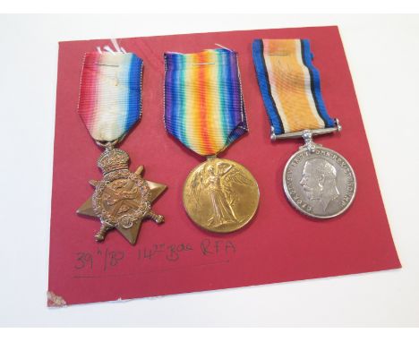 1914 Trio to 42701 Gnr. R. Goodchild 39th Battery R.F.A. (served 14th Brigade) To France on 16.8.14. Covered the retirement a
