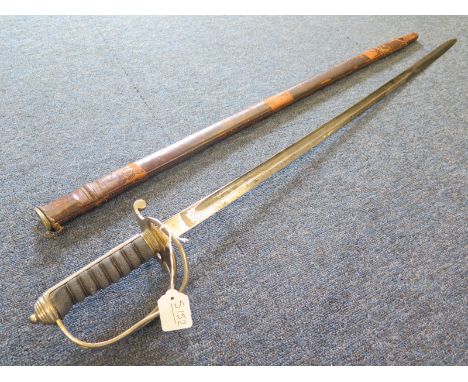 Sword: An 1821 Pattern Artillery Officers sword. Blade marked 'MADE IN ENGLAND' G''R cypher to the blade & 'Royal Artillery' 
