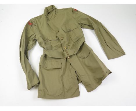 Royal Air Force 1939 dated Khaki Drill four pocket Other Airmens Jacket with a fixed belt. This is a very scarce jacket, made