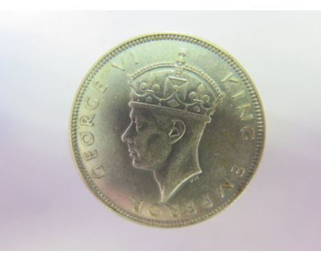 Seychelles One Rupee 1939 nEF, a few light scratches.