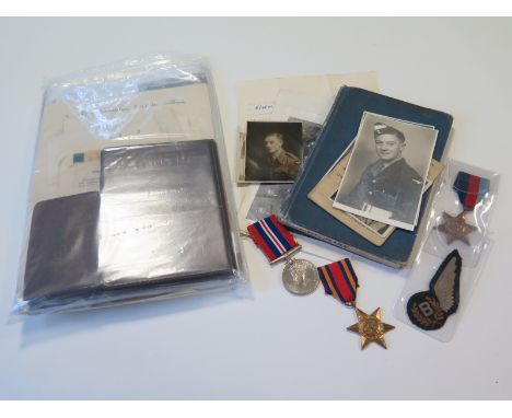RAF WW2 Air Bombers log book Burma star group of four medals photos documents etc., all relating to 1684845 Sgt R H Weldrake 