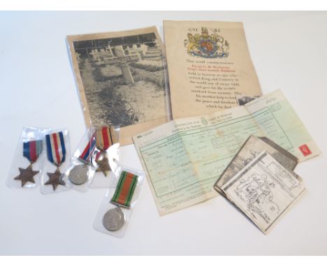 WW2 Netherlands casualty group to 6891670 Pte George Walter Warburton 6th Bn Kings Own Scottish Borderers K in A 22-9-1944 on