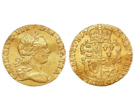Quarter Guinea 1762 VF, light crease.