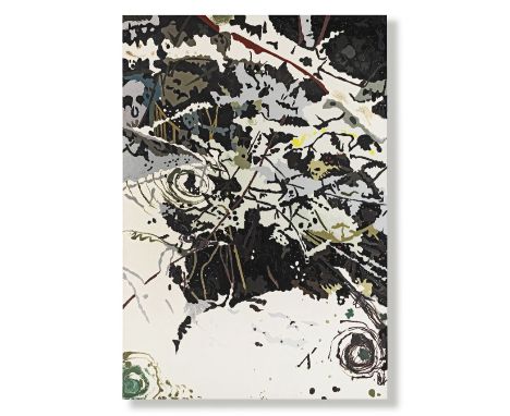 CLARE WOODS (B. 1972)The Manster 2004 signed, titled, dated 2004 and inscribed CW-04 on the reverseenamel on aluminium218.5 b