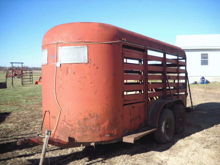 1976 Phelps Livestock Trailer 14', Bumper Hitch, Title in the Office