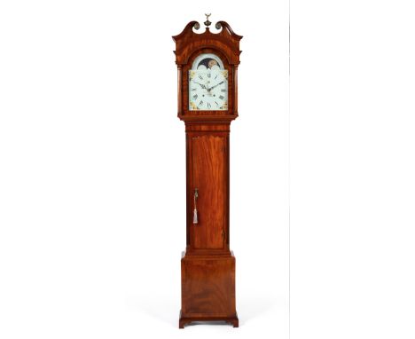 A Mahogany Eight Day Centre Seconds Longcase Clock, signed Willshire & Link, Bristol, circa 1775, swan neck pediment, 12-inch