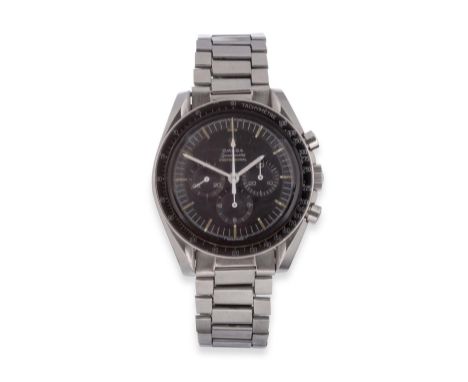 A Stainless Steel Chronograph Wristwatch, signed Omega, model: Pre-Moon Landing Speedmaster Professional, 1966, (calibre 321)