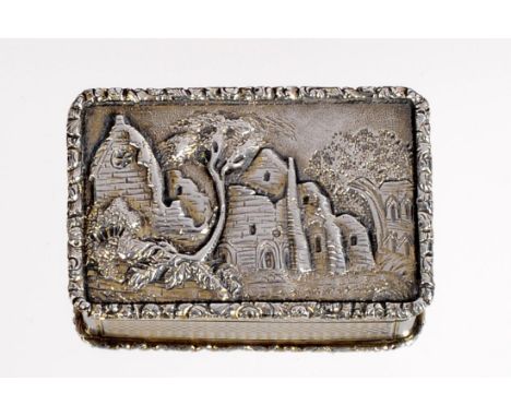 A William IV Silver Gilt ''Castle Top'' Snuff Box, Taylor & Perry (John Taylor & John Perry), Birmingham circa 1835, rectangu