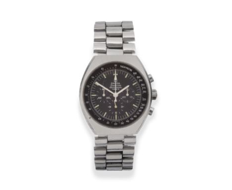 A Stainless Steel Chronograph Wristwatch, signed Omega, model: Speedmaster Professional, Mark II, 1970, (calibre 861) lever m