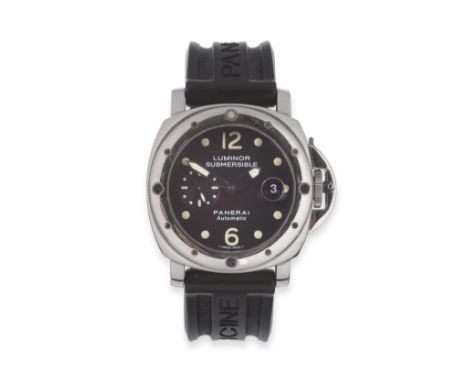 A Stainless Steel Automatic Calendar Wristwatch, signed Officine Panerai, Luminor Submersible, 300m, circa 2000, lever moveme