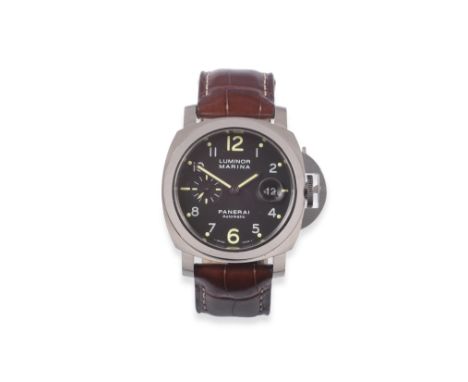 A Stainless Steel Automatic Calendar Wristwatch, signed Officine Panerai, model: Luminor Marina, 300m, circa 2010, lever move
