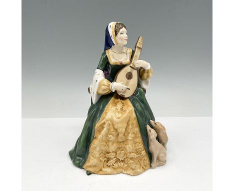 Part of the Tudor Rose series this Limited-Edition figure is styled in green and gold playing her musical instrument with dog