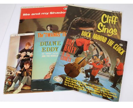 5 x Rock 'n' Roll LPs. Bill Haley and The Comets - Rock Around The Clock. Duane Eddy - The Twangs The Thang.  Cliff Richard -