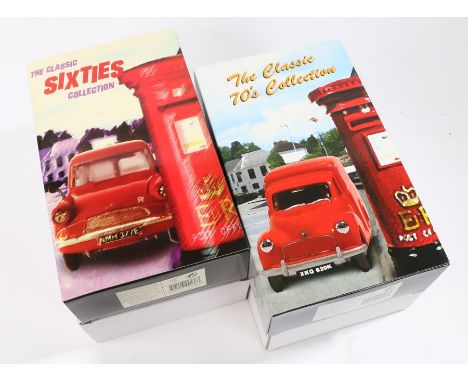 Two Corgi Royal Mail gift sets, 1:43 scale, CP99136 The Classic Sixties Collection containing Bedford CA 150cf, Land Rover 88